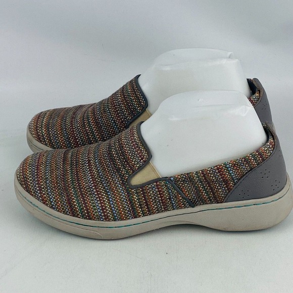 Womens 38 US 7.5-8 Dansko Belle Slip‎ On Sneakers Textured Canvas Striped Shoes - Picture 4 of 11